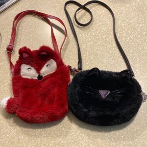 2 furry purses for child